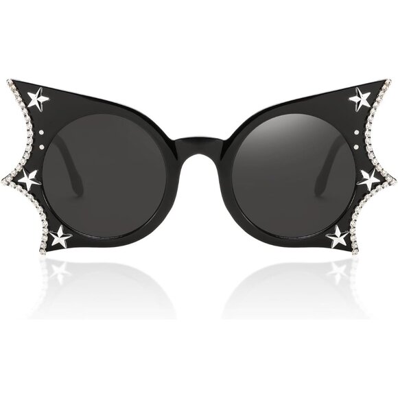 Women Men Funny Sunglasses Butterfly Shaped Bat Shades for Halloween - Picture 2 of 7